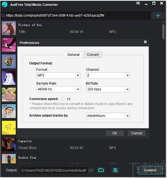 AudFree Tidal Music Converter下载,音乐转换器,音频转换,格式转换